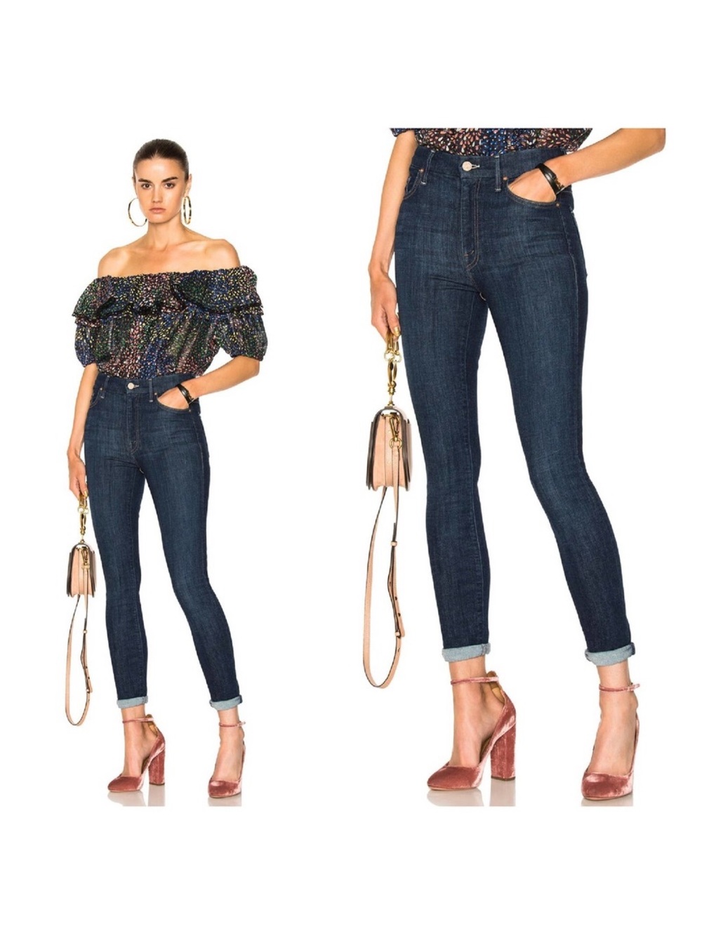 Mother The High Waisted Looker Jeans in Clean Sweep Size 28